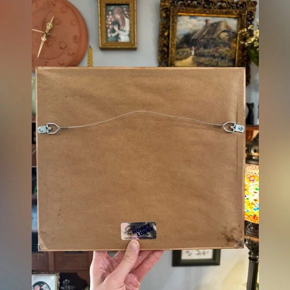 Vintage Cottage Core Honey, Teddy Bear Wooden Framed Cross Stitch - Picture 3 of 3